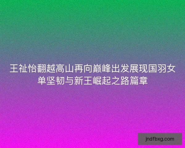 王祉怡翻越高山再向巅峰出发展现国羽女单坚韧与新王崛起之路篇章